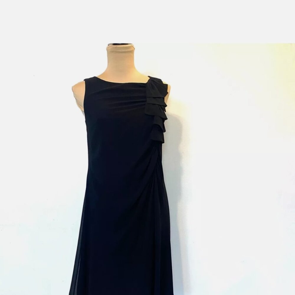 Evan-Picone Women's Dress Solid Black Size 6 Cocktail Party Chiffon